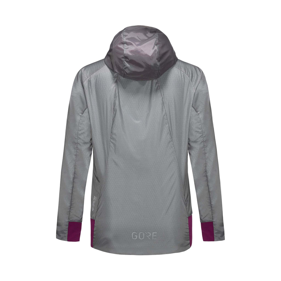 Back view of the GOREWEAR Women's R5 WINDSTOPPER® Insulated Jacket in the Lab Gray/Process Purple colourway. (8504577163426)