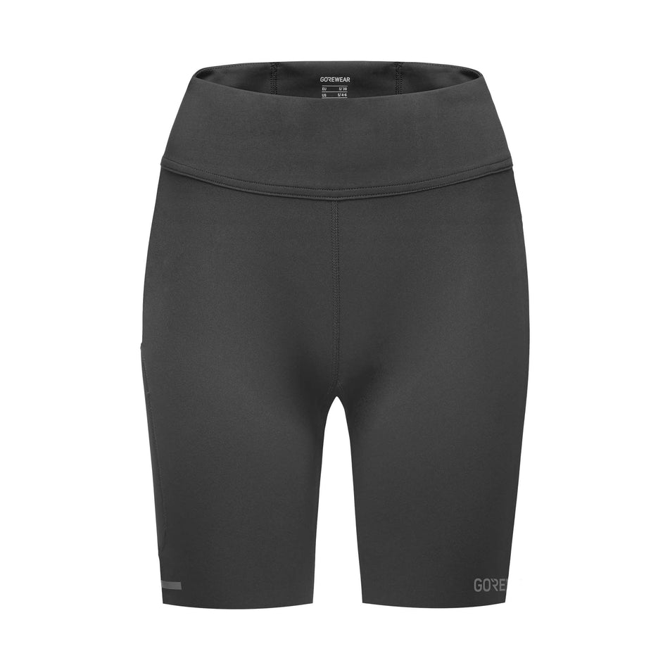 Front view of the GOREWEAR Women's Concurve Short Tights in the Black colourway. (8504591548578)