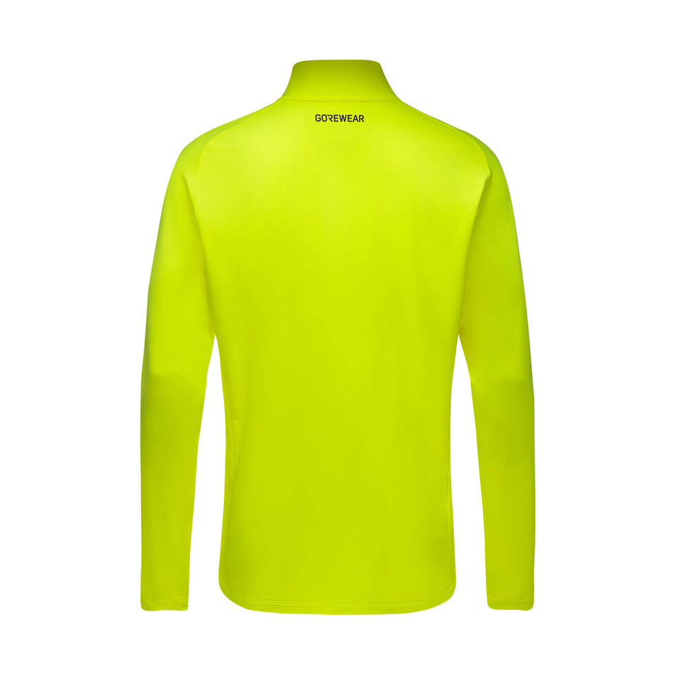 Back view of the GOREWEAR Men's Everyday Mid 1/4-Zip in the Neon Yellow colourway.  (8503980654754)