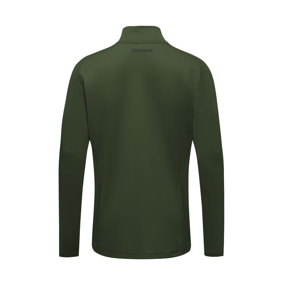 Back view of a GOREWEAR Men's Everyday Mid 1/4-Zip in the Utility Green colourway. (8503987634338)