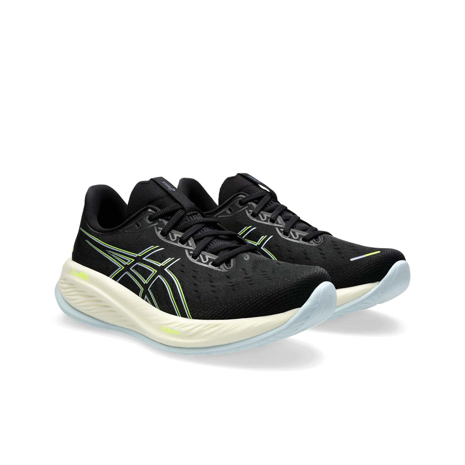 A pair of Asics Men's Gel-Cumulus 26 Running Shoes in the Black/Safety Yellow colourway (8405676589218)