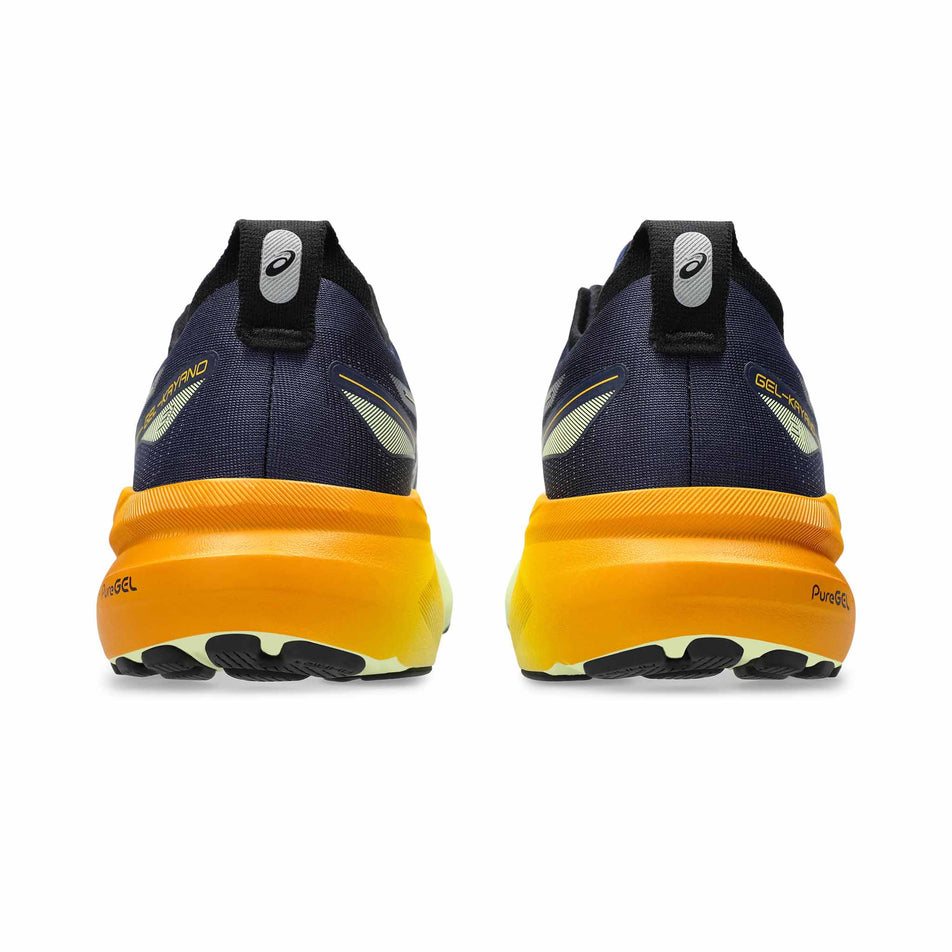 The back of a pair of Asics Men's Gel-Kayano 31 Running Shoes in the Indigo Blue/Gunmetal colourway (8554926997666)