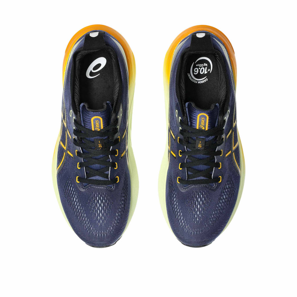 The uppers on a pair of Asics Men's Gel-Kayano 31 Running Shoes in the Indigo Blue/Gunmetal colourway (8554926997666)