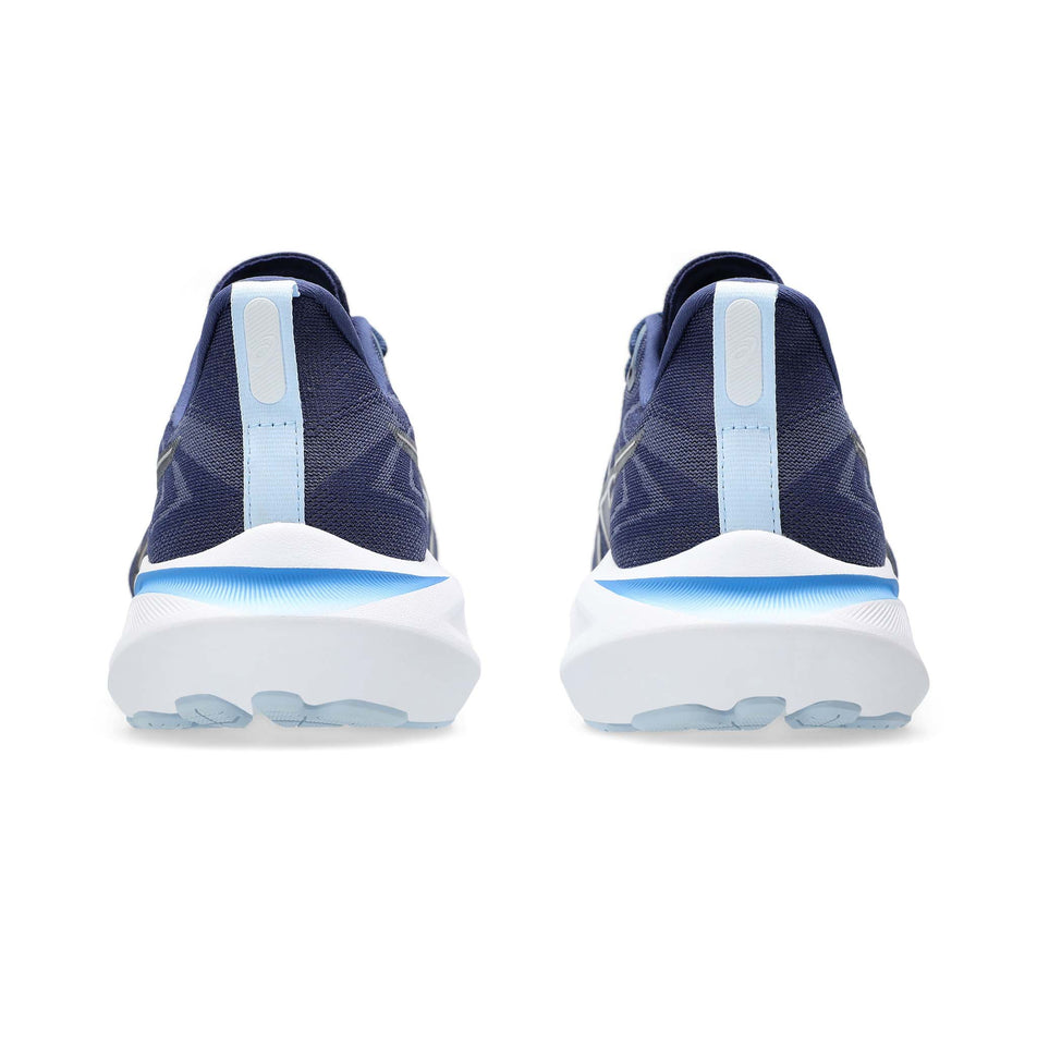 The back of a pair of ASICS Women's GT-2000 13 Running Shoes in the Indigo Blue/Carrier Grey colourway. (8554979623074)