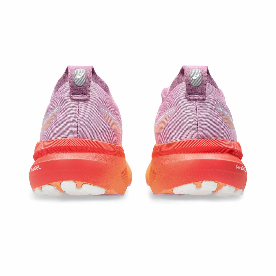 The back of a pair of Asics Women's Gel-Kayano 31 Running Shoes in the Light Ube/White colourway (8554961010850)