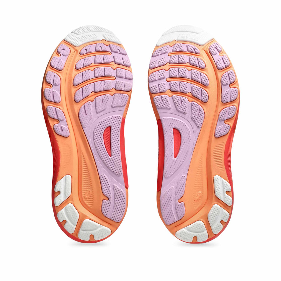 The outsoles on a pair of Asics Women's Gel-Kayano 31 Running Shoes in the Light Ube/White colourway (8554961010850)