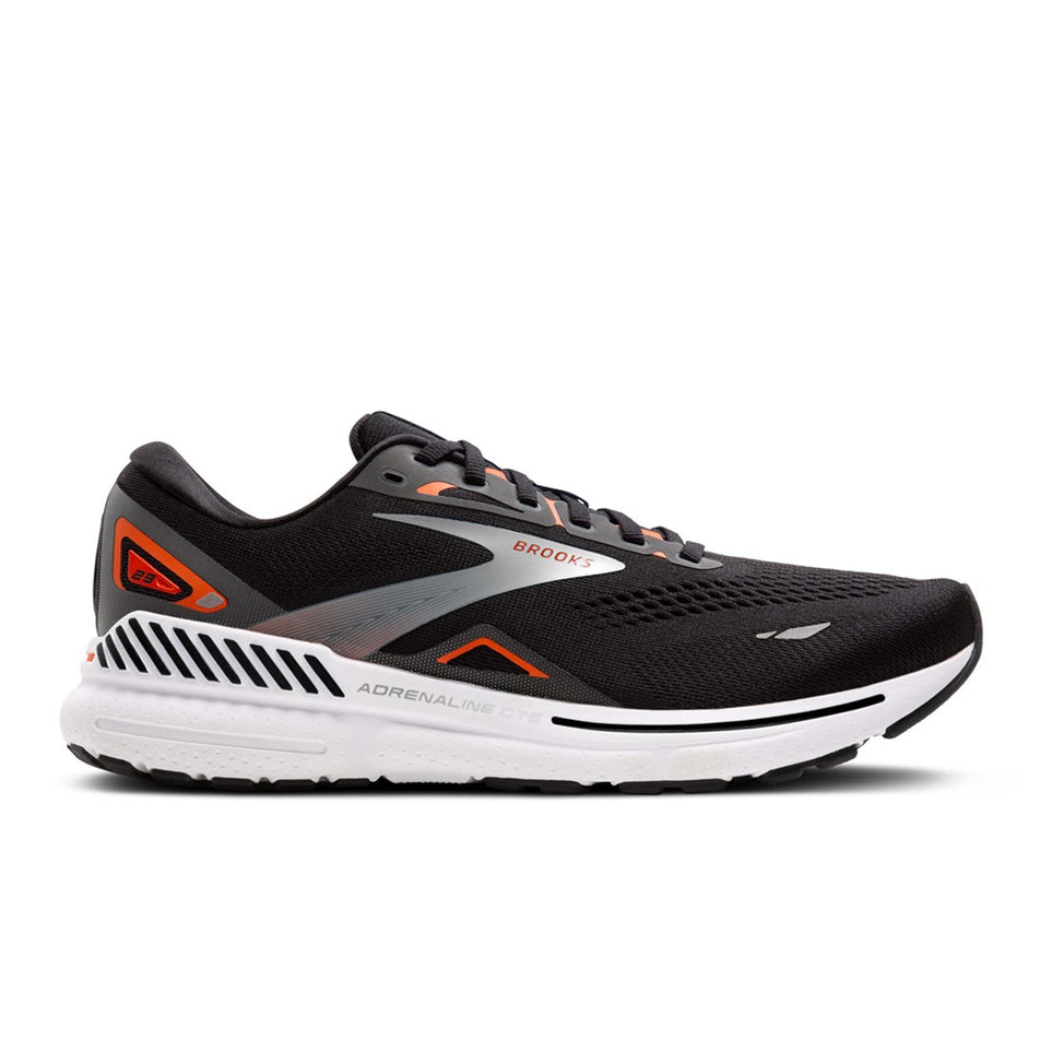 Brooks | Men's Adrenaline GTS 23 Running Shoes - Black/Mandarin Red/Silver (8339208536226)