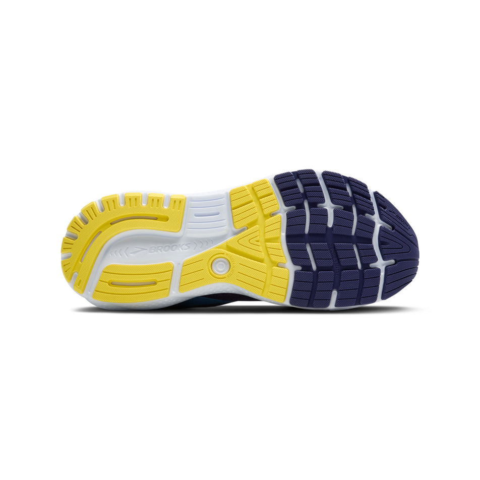 Outsole of the right shoe from a pair of Men's Brooks Ghost 16 Running Shoes in the Blue/Bonnie Blue/Yellow colourway.  (8550535135394)