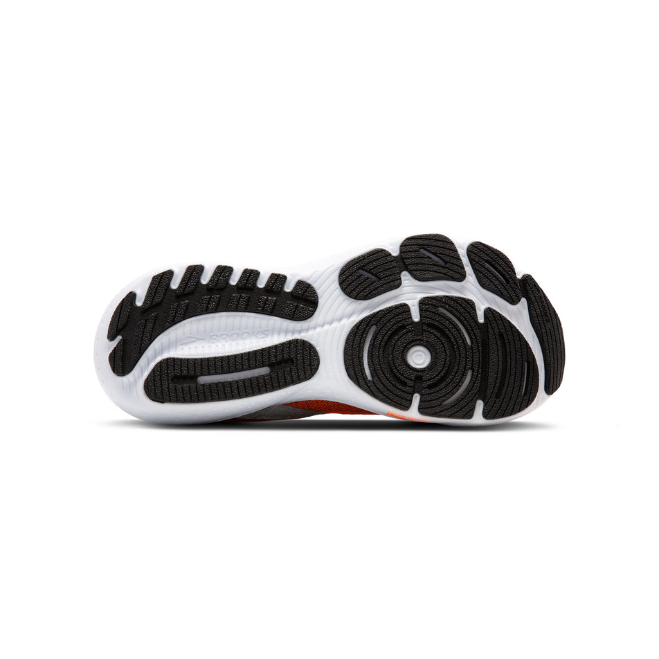 Outsole of the right shoe from a pair of Brooks Men's Glycerin 21 Running Shoes in the Orange/Black/White colourway. (8519752319138)