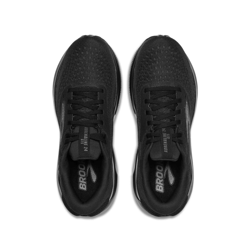 The uppers on a pair of Brooks Men's Adrenaline GTS 24 Running Shoes in the Black/Black/Ebony colourway. (8526846328994)