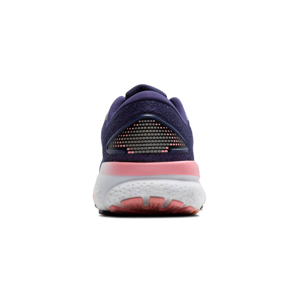 The back of the right shoe from a pair of Women's Brooks Ghost 16 Running Shoes in the Blue Ribbon/Dianthus/Peacoat colourway. (8550547325090)