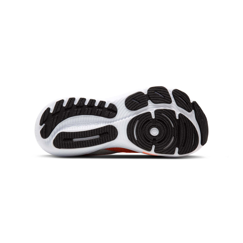 Outsole of the right shoe from a pair of Brooks Women's Glycerin 21  Running Shoes in the Orange/Black/White colourway. (8519755956386)