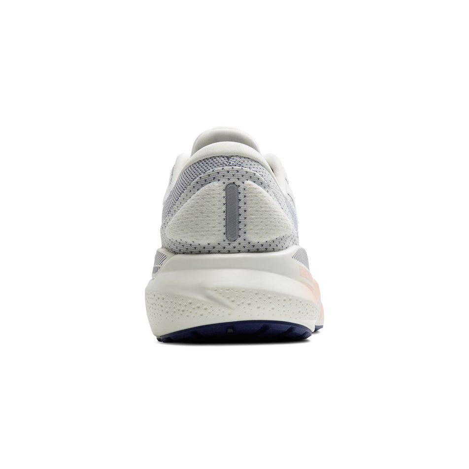 The back of the right shoe from a pair of Brooks Women's Adrenaline GTS 24 1D Running Shoes in the Grey/Blue Ribbon/Peach colourway. (8526870413474)