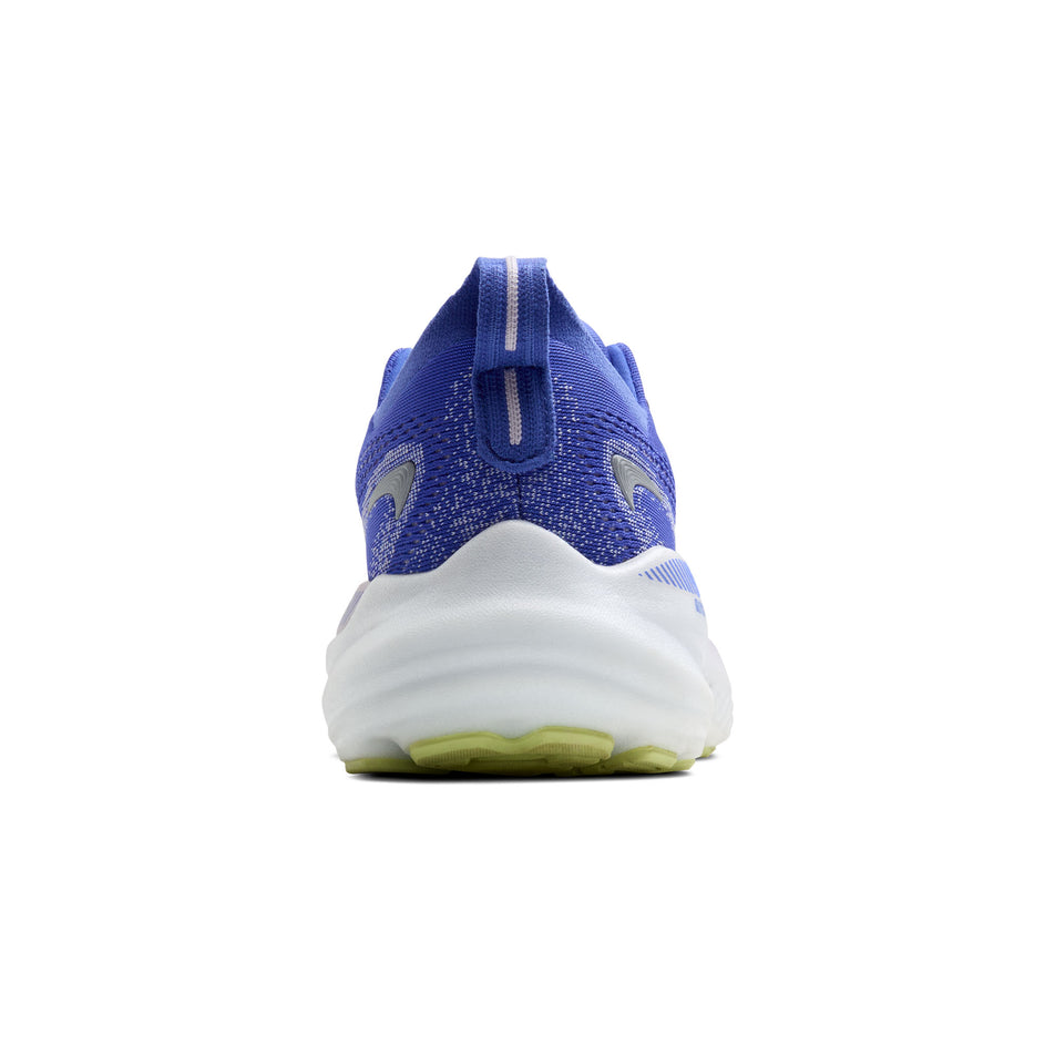 The back of the right shoe from a pair of Brooks Women's Glycerin GTS 22 Running Shoes in the Amparo Blue/Hyper Iris/Yellow colourway. (8556639813794)