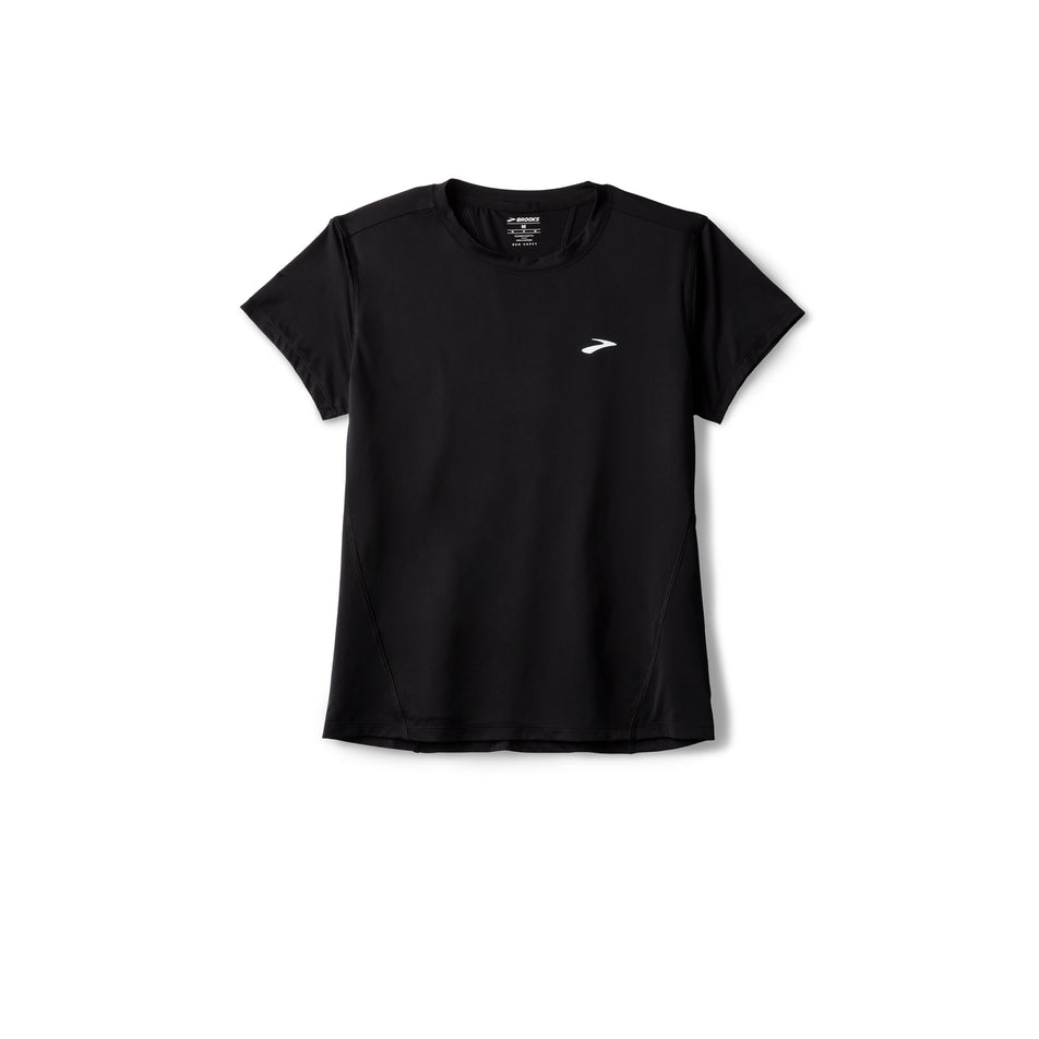 Front view of the Brooks Women's Sprint Free Short Sleeve 3.0 in the Black colourway. (8575025414306)