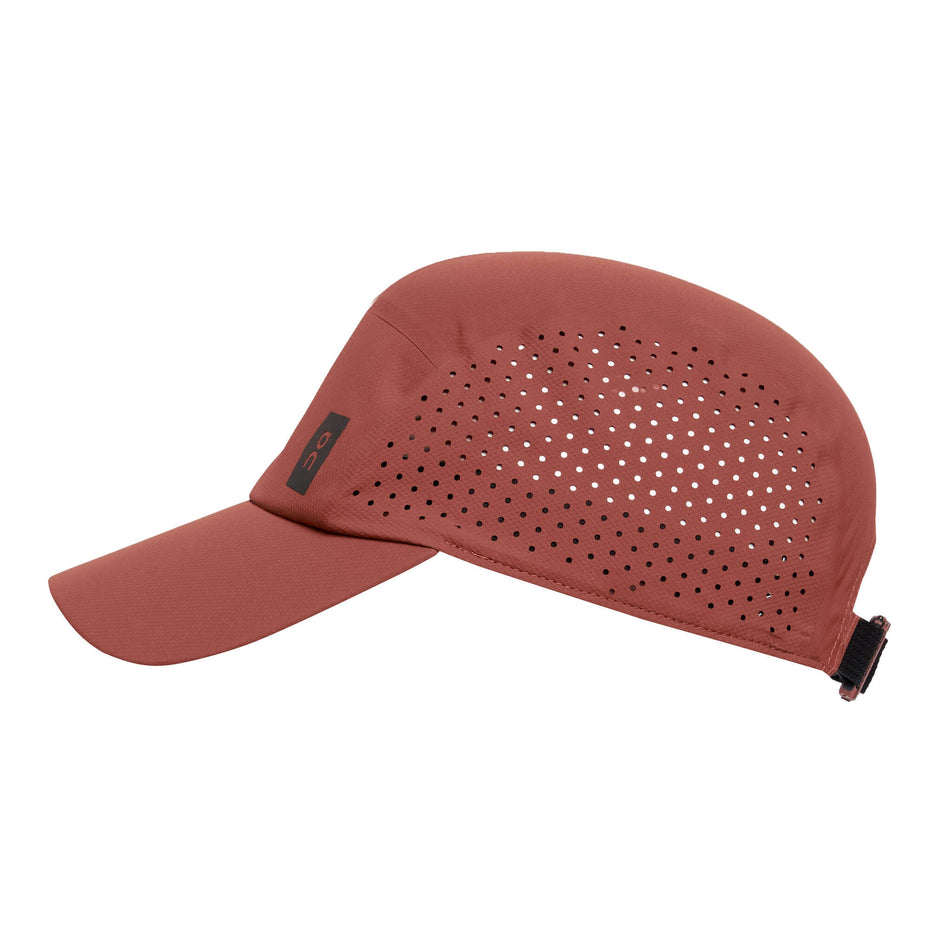 Side view of an On Unisex Lightweight Cap in the Ruby colourway (8180111048866)