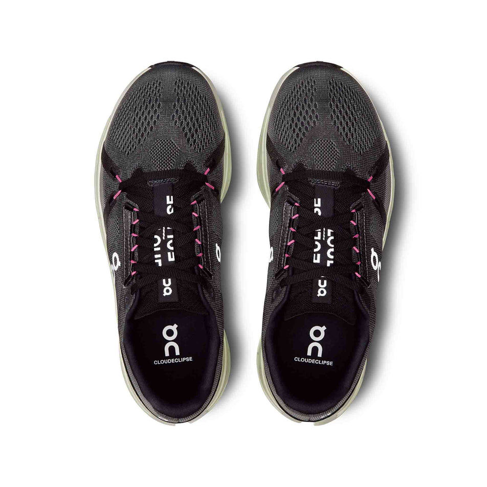 The uppers on a pair of On Men's Cloudeclipse Running Shoes in the Rock/Lima colourway (8444784050338)