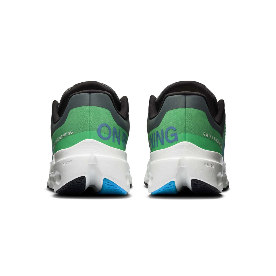 The back of a pair of On Men's Cloudsurfer Next Running Shoes in the Honeydew/Ivory colourway. (8562830016674)