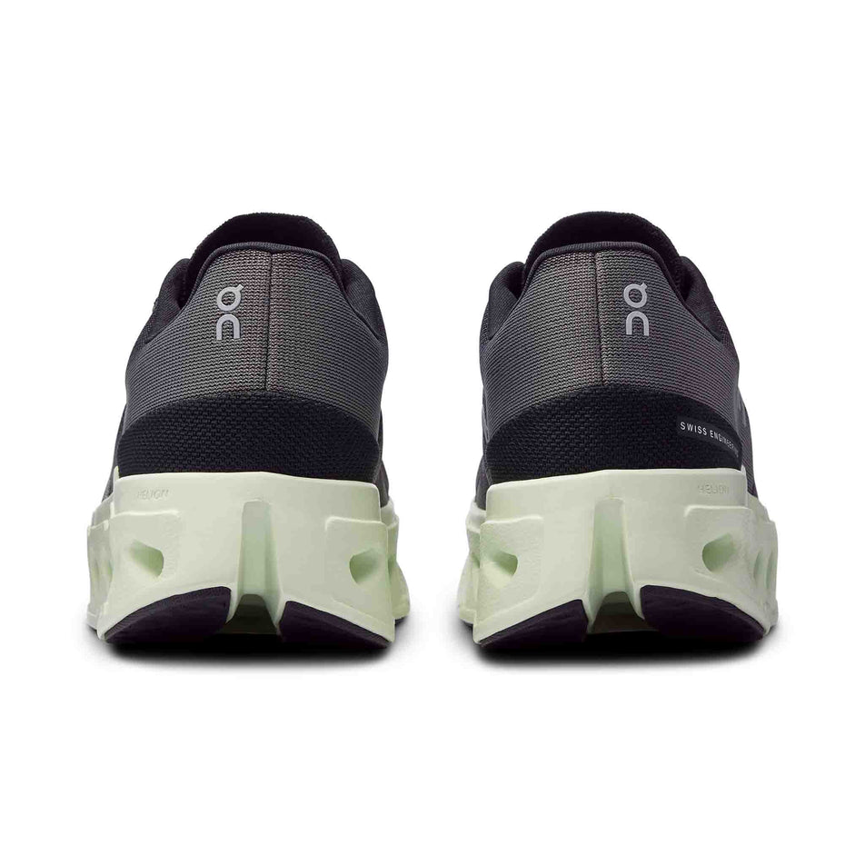 The back of a pair of On Women's Cloudeclipse Running Shoes in the Rock/Lima colourway (8453888082082)