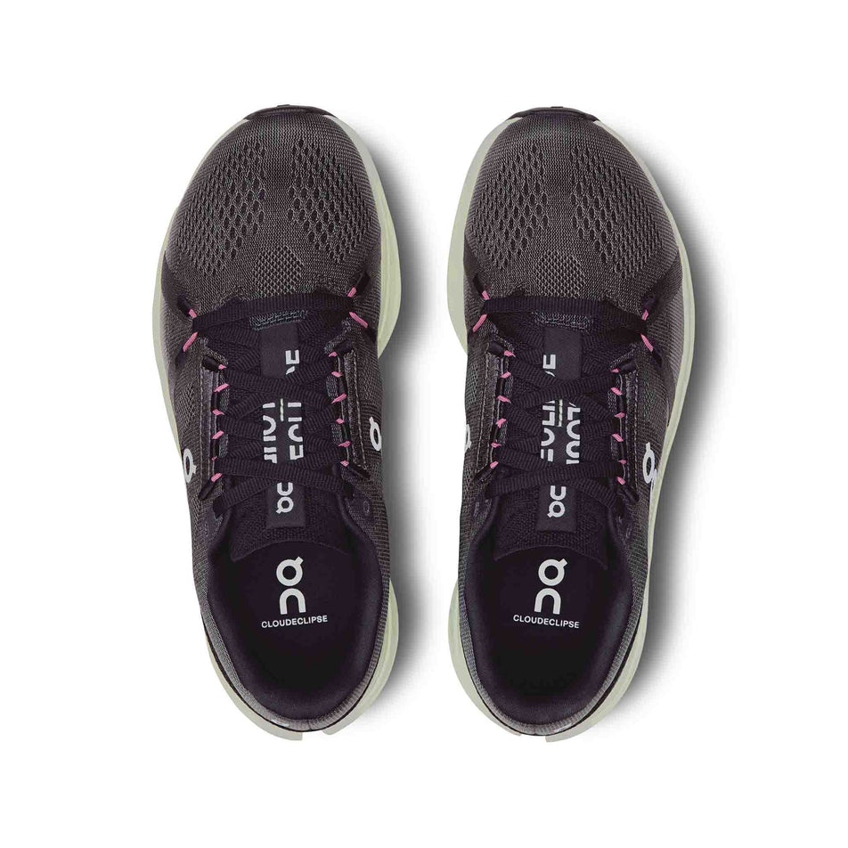 The uppers on a pair of On Women's Cloudeclipse Running Shoes in the Rock/Lima colourway (8453888082082)