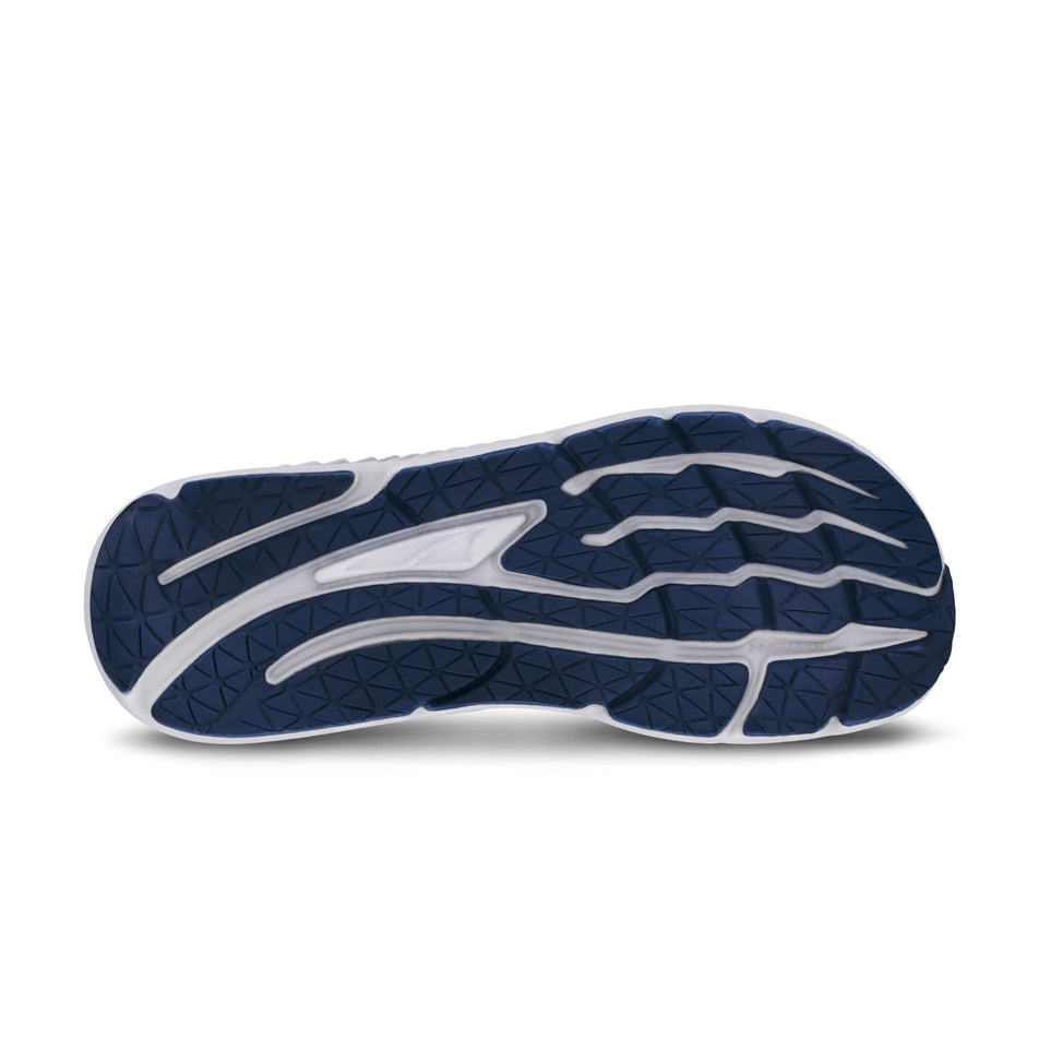 The outsole of the right shoe from a pair of Altra Men's Paradigm 7 Running Shoes in the Blue/White colourway (8405503246498)