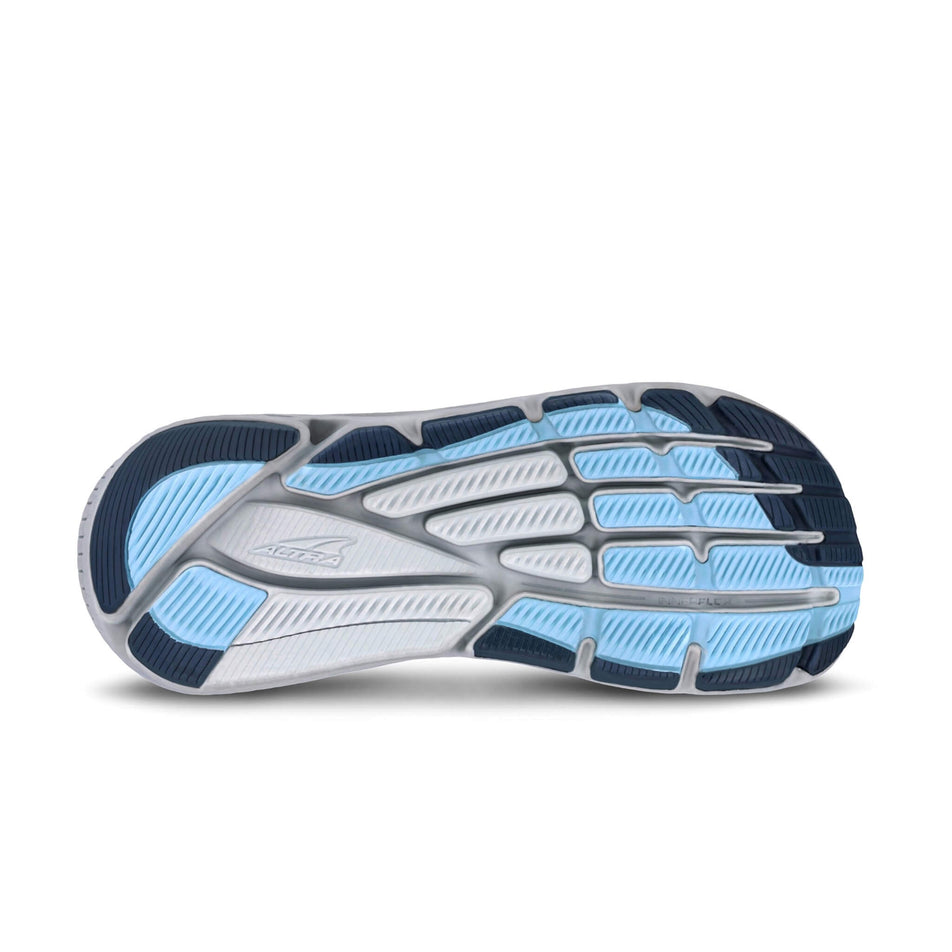 Outsole of the right shoe from a pair of Altra Women's Via Olympus 2 Road Running Shoes in the Light Blue colourway (8405520351394)