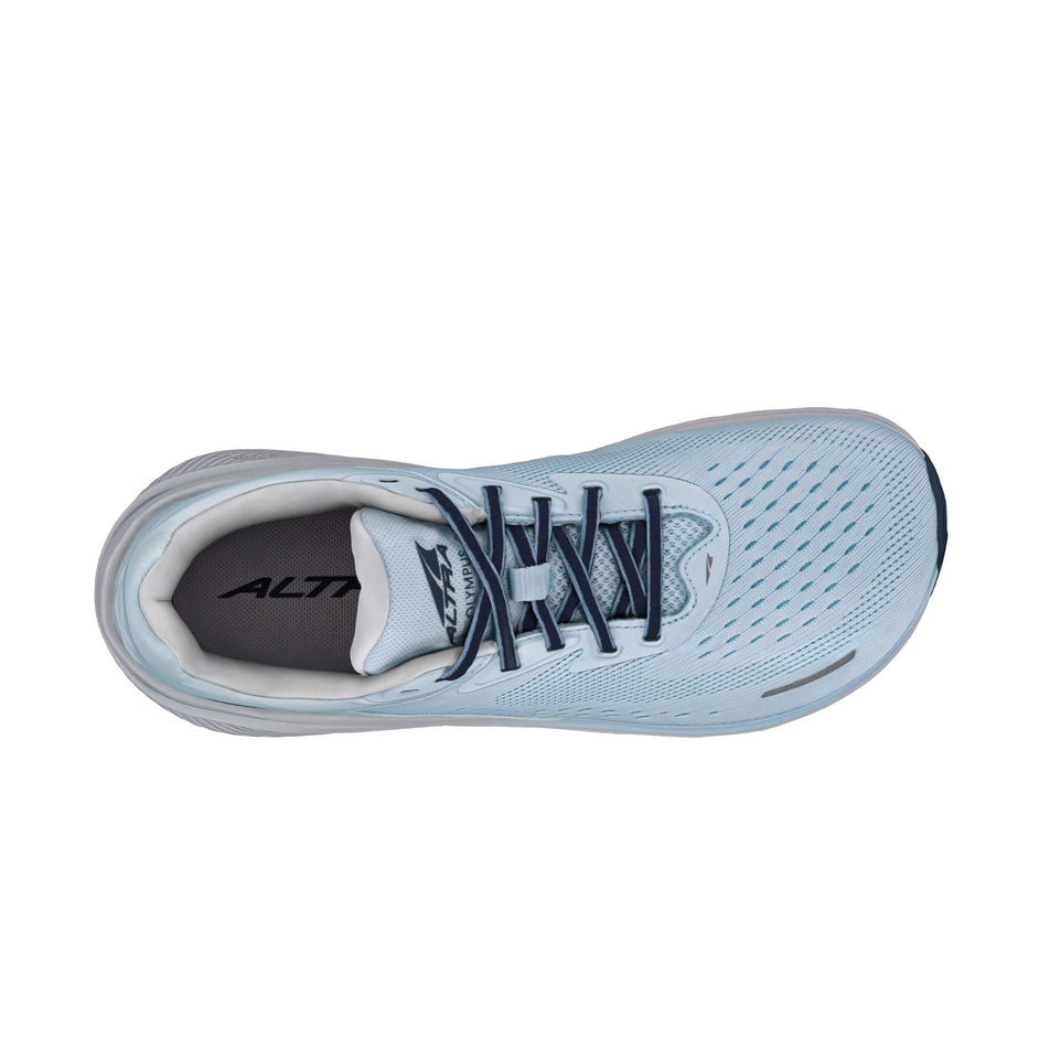 The upper of the right shoe from a pair of Altra Women's Via Olympus 2 Road Running Shoes in the Light Blue colourway (8405520351394)