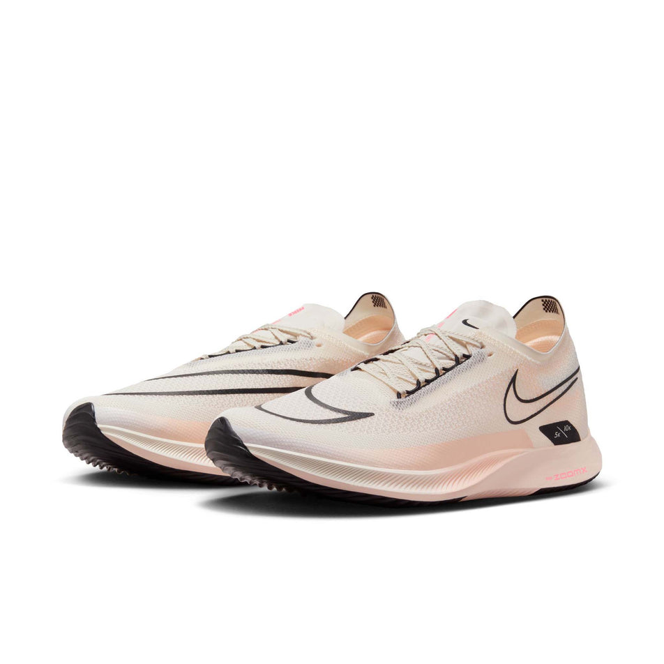 A pair of Nike Men's Streakfly Road Racing Shoes in the Pale Ivory/Black-Guava Ice colourway. (8560080912546)