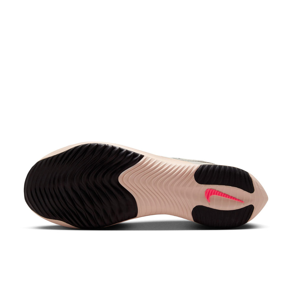 Outsole of the left shoe from a pair of Nike Men's Streakfly Road Racing Shoes in the Pale Ivory/Black-Guava Ice colourway. (8560080912546)