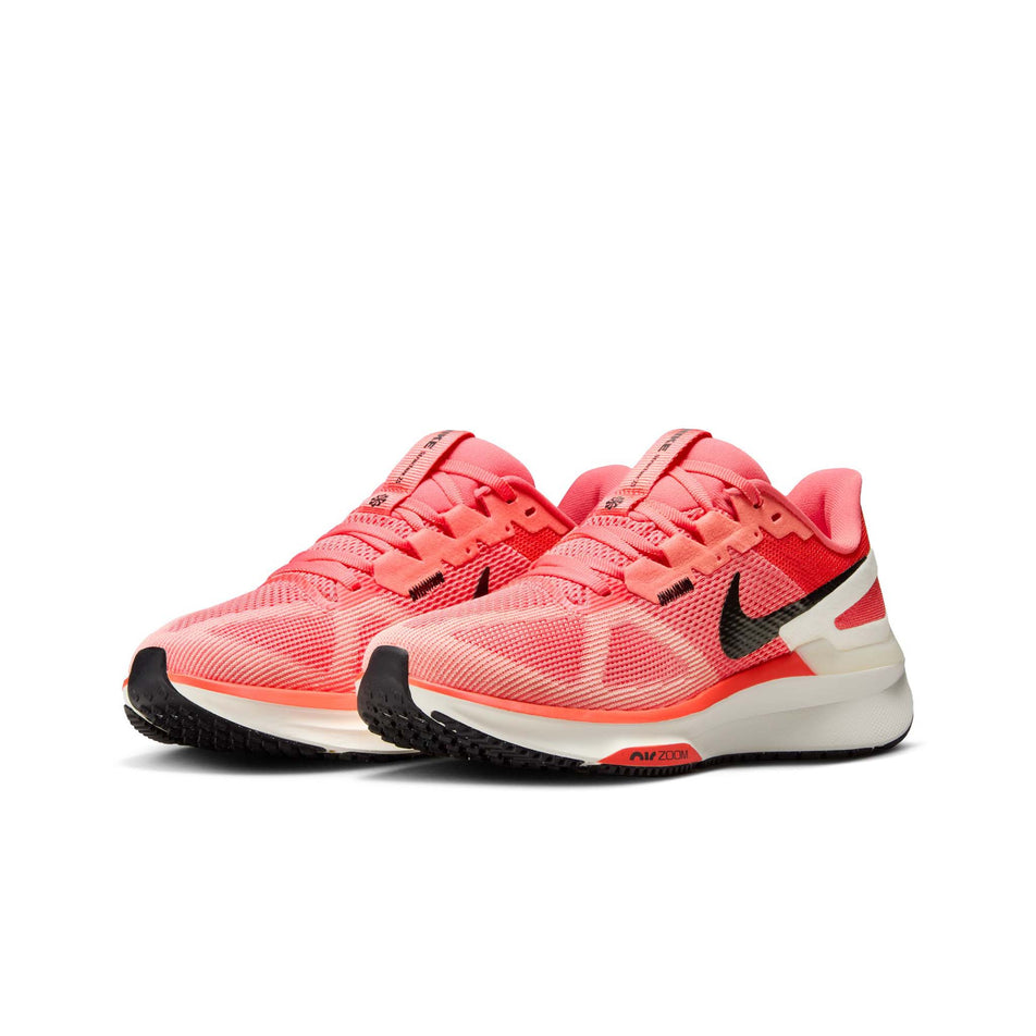 A pair of Nike Women's Structure 25 Road Running Shoes in the Magic Ember/White-Sail-Apricot Agate colourway. (8558441529506)