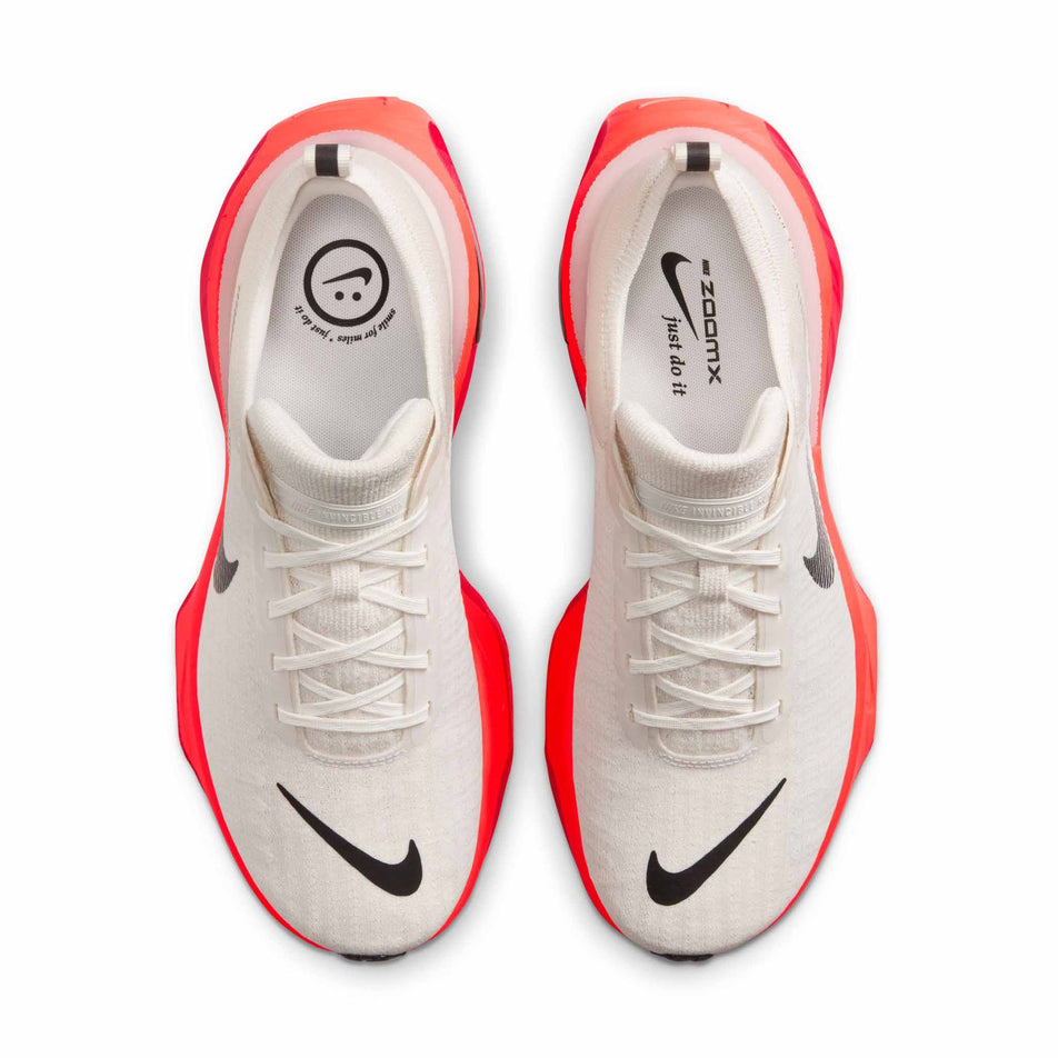 The uppers on a pair of Nike Men's Invincible 3 Road Running Shoes in the Phantom/Black-Light Crimson-University Red colourway. (8558368424098)