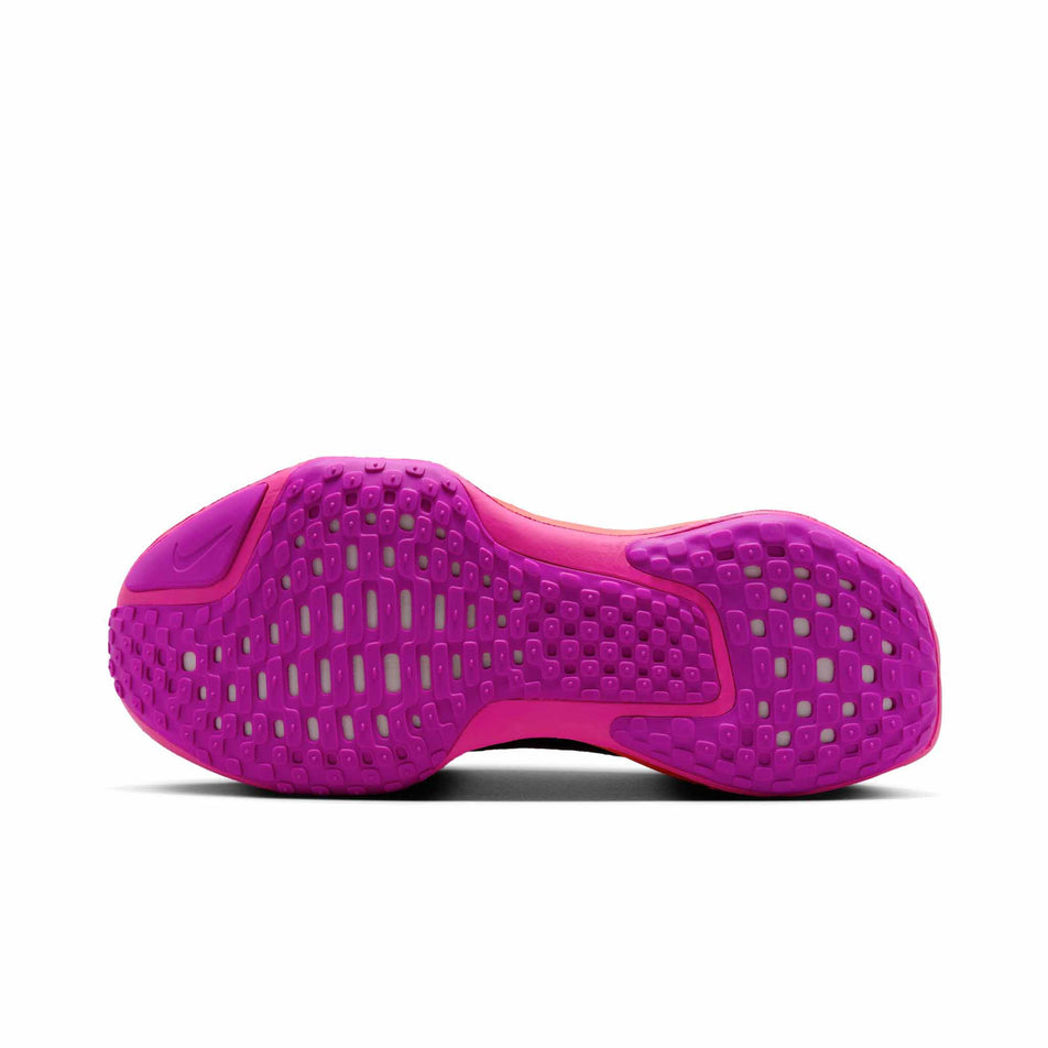 Outsole of the left shoe from a pair of Nike Women's Invincible 3 Road Running Shoes in the Dark Raisin/Hyper Violet-Hot Punch colourway (8399018197154)