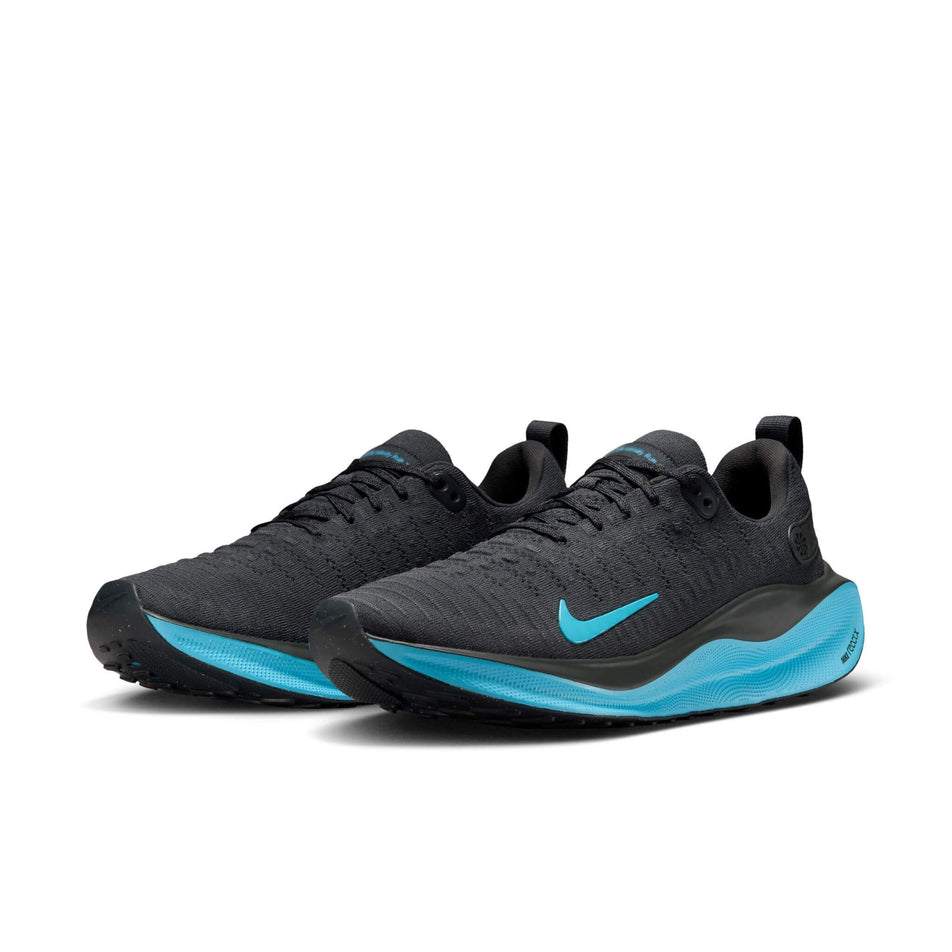 A pair of Nike Men's InfinityRN 4 Road Running Shoes in the Anthracite/Baltic Blue-Black colourway. (8524419989666)