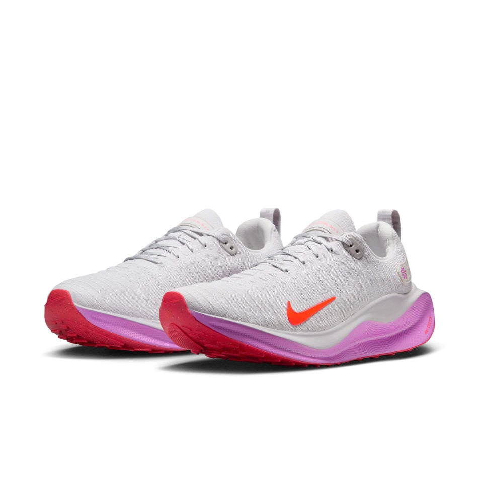 A pair of Men's InfinityRN 4 Road Running Shoes in the Vast Grey/Bright Crimson-Hyper Violet colourway. (8503101423778)