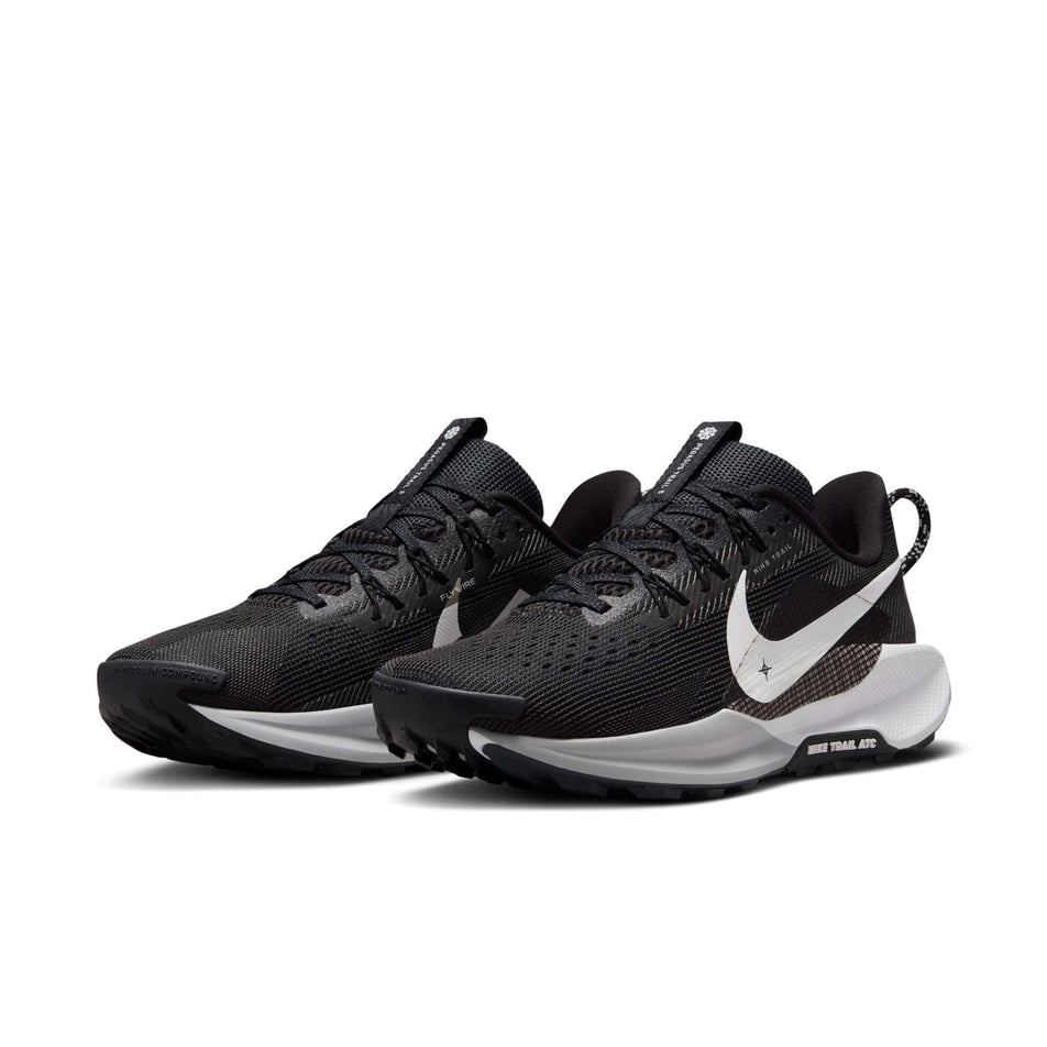 A pair of Nike Women's Pegasus Trail 5 Trail Running Shoes in the Black/White-Anthracite-Wolf colourway. (8503760093346)