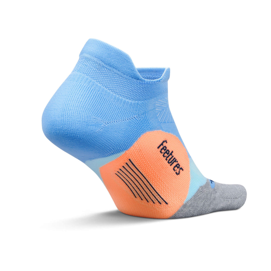 Medial side of the left sock from a pair of Feetures Unisex Elite Light Cushion No Show Tab Running Socks in the Blue Burst colourway (8453704220834)