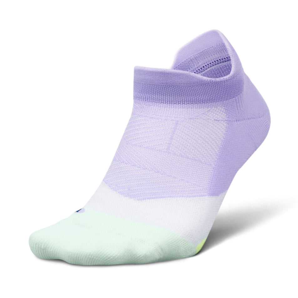 Lateral side of the left sock from a pair of Feetures Unisex Elite Light Cushion No Show Tab Running Socks in the Lavender Rush colourway (8453692489890)