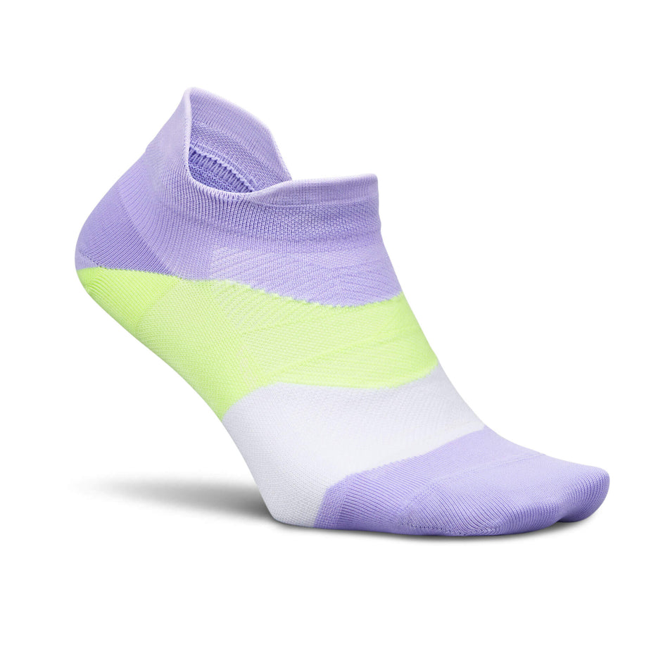 Lateral side of the right sock from a pair of Feetures Unisex Elite Ultra Light No Show Tab Running Socks in the Lavender Rush colourway (8453685837986)