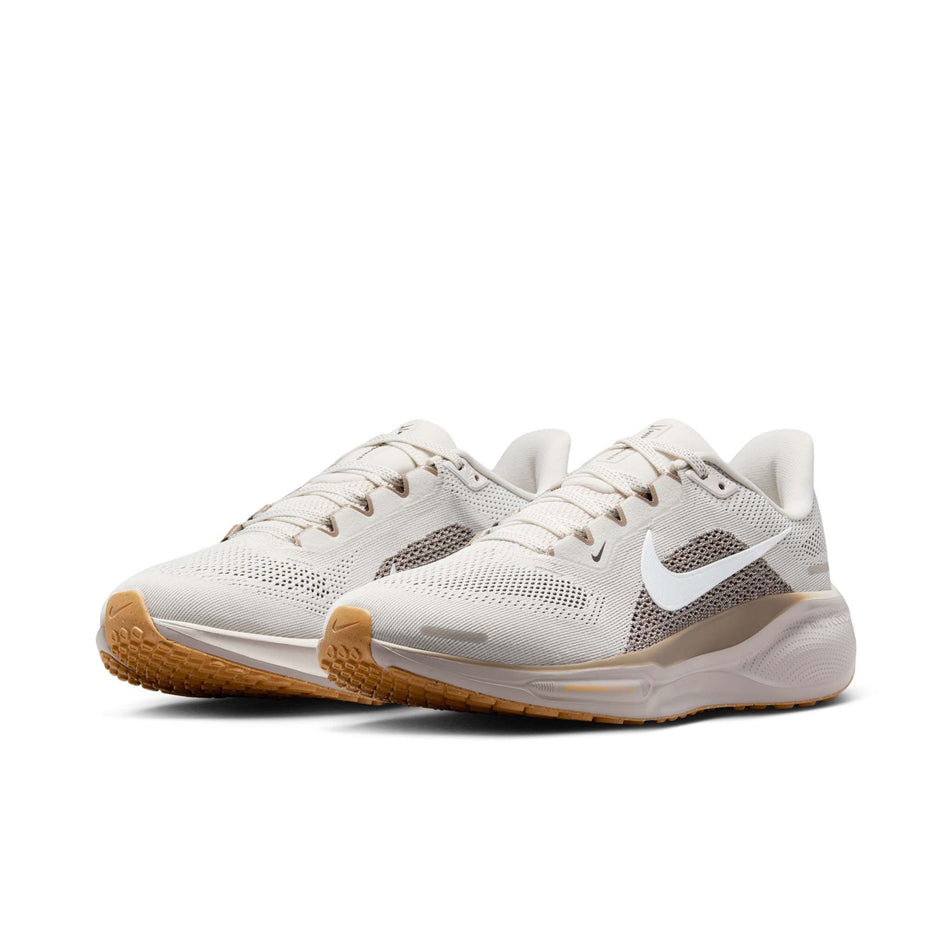 A pair of Nike Women's Pegasus 41 Road Running Shoes in the Phantom/White-Mink Brown-Copper Moon colourway. (8558423376034)