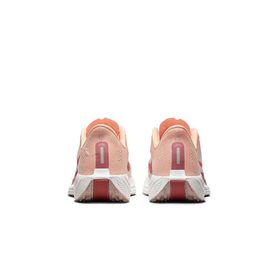 The back of a pair of Nike Women's Pegasus Plus Road Running Shoes in the Crimson Tint/White-Pure Platinum colourway (8449389166754)