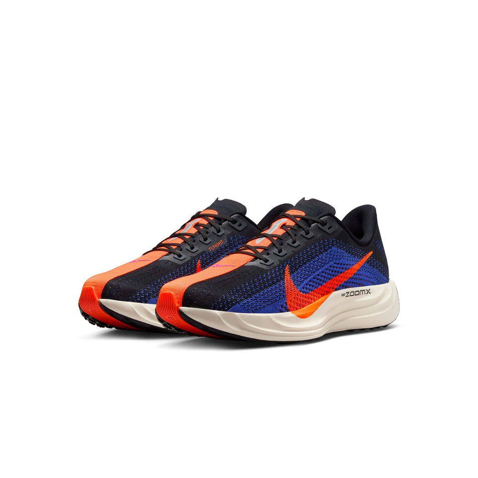 A pair of Nike Men's Pegasus Plus Road Running Shoes in the Black/Hyper Crimson-Astronomy Blue colourway (8448370835618)