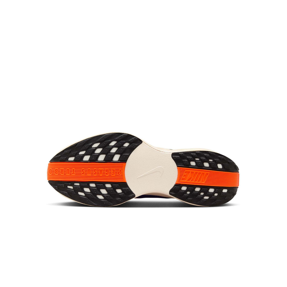 Outsole of the left shoe from a pair of Nike Men's Pegasus Plus Road Running Shoes in the Black/Hyper Crimson-Astronomy Blue colourway (8448370835618)