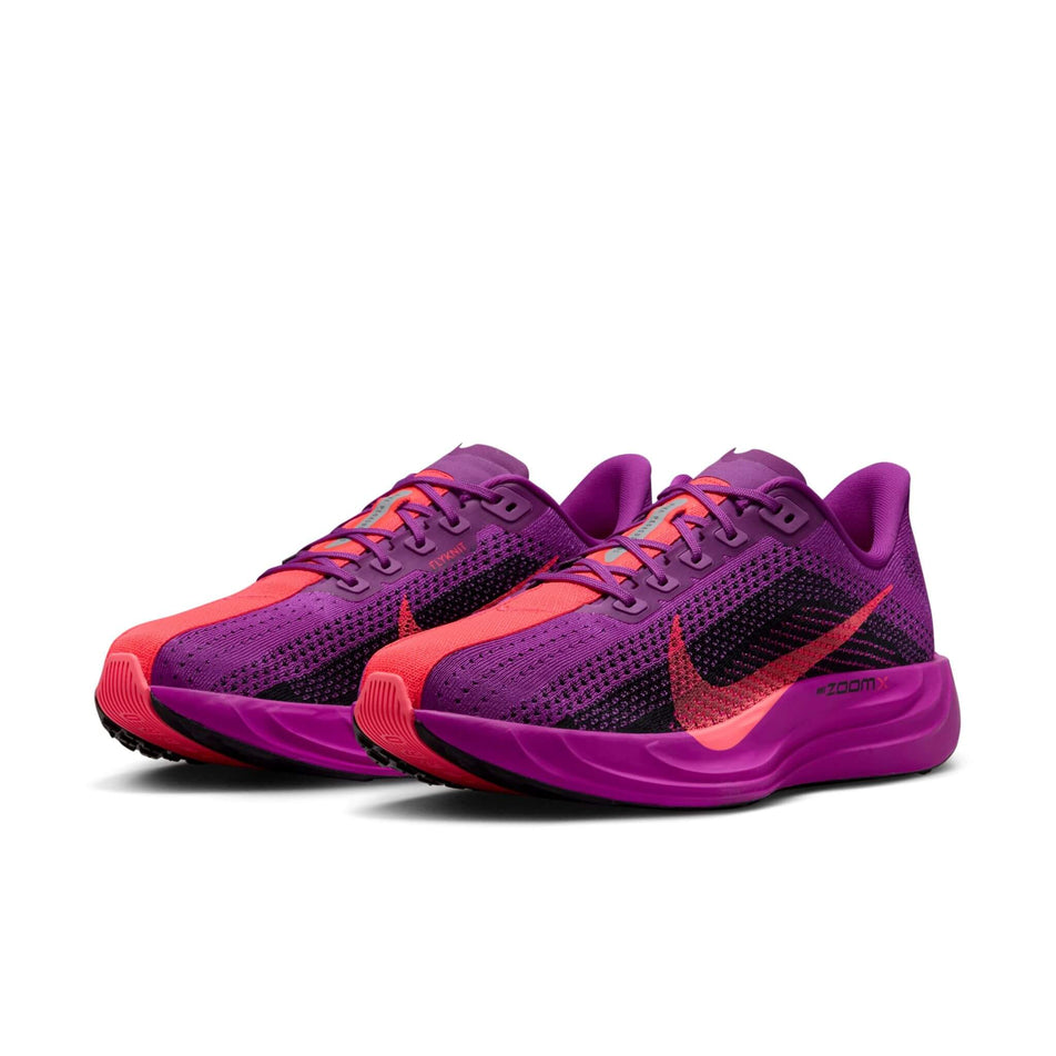 A pair of Nike Men's Pegasus Plus Road Running Shoes in the Vivid Purple/Hot Punch-Black colourway. (8502219440290)