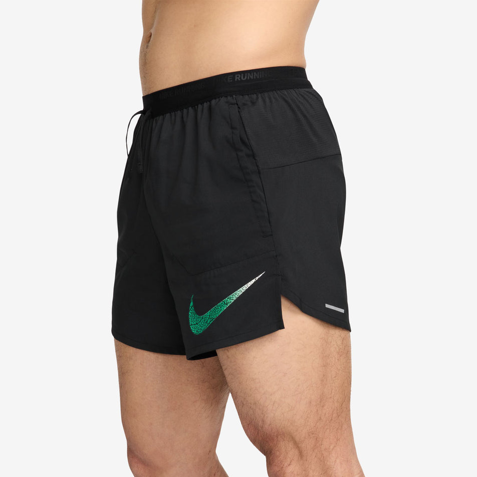 Nike split running shorts black best sale