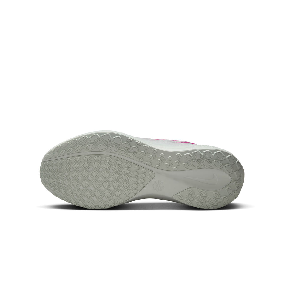 The outsole of the left shoe from a pair of Nike Women's Pegasus 41 Premium Road Running Shoes in the Hot Fuchsia/Metallic Silver-Light Silver colourway. (8524553912482)