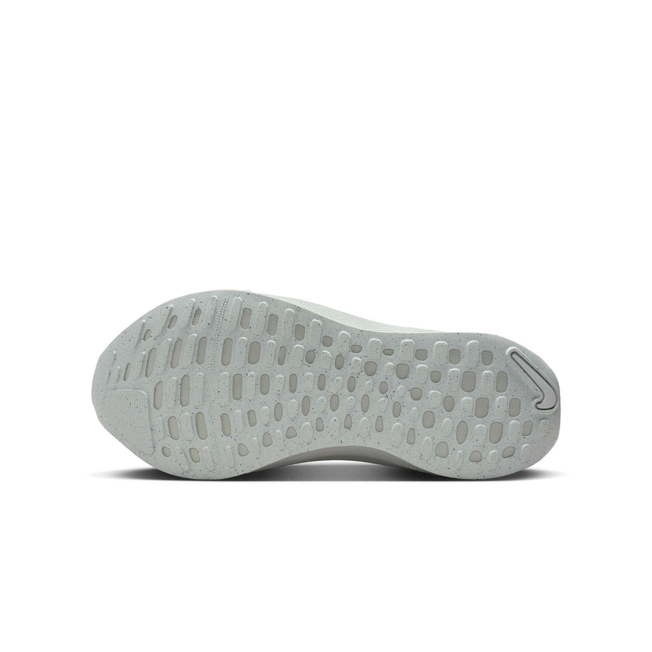 The outsole of the left shoe from a pair of Nike Women's InfinityRN 4 Premium Road Running Shoes in the Vivid Grape/Metallic Silver-Light Silver colourway. (8524556075170)