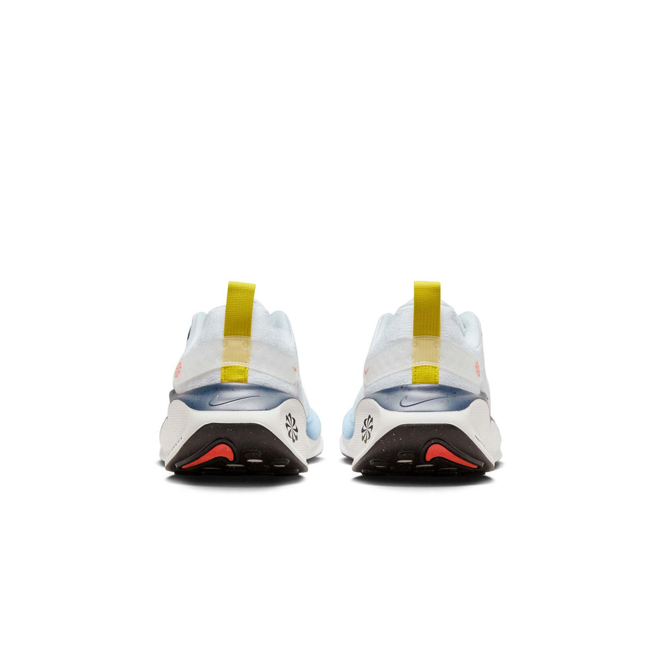 The back of a pair of Nike Men's InfinityRN 4 Road Running Shoes in the White/Black-Speed Red-Speed Yellow colourway (8444011511970)