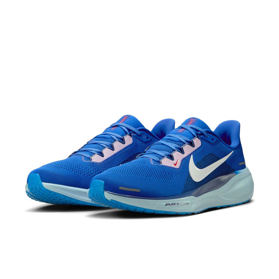 A pair of Nike Men's Pegasus 41 Road Running Shoes in the Racer Blue/Sail-Blue Void-Light Photo Blue colourway. (8570184433826)