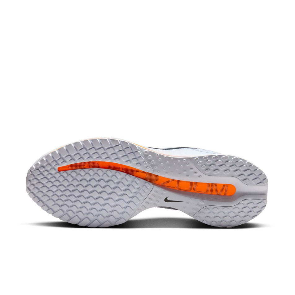 The outsole of the left shoe from a pair of Nike Men's Pegasus Premium Road Running Shoes in the Football Grey/Multi Color-Total Orange colourway. (8574562369698)