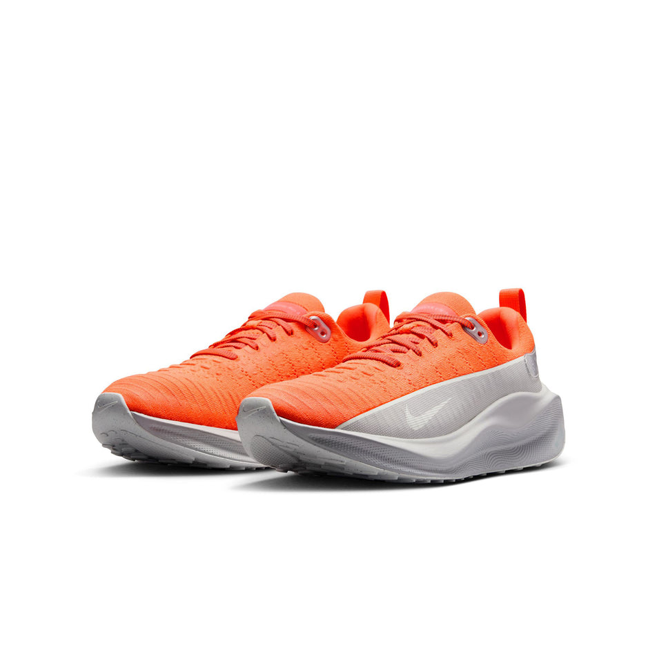 A pair of Nike Men's InfinityRN 4 Premium Road Running Shoes in the Hyper Crimson/Metallic Silver colourway. (8524545392802)